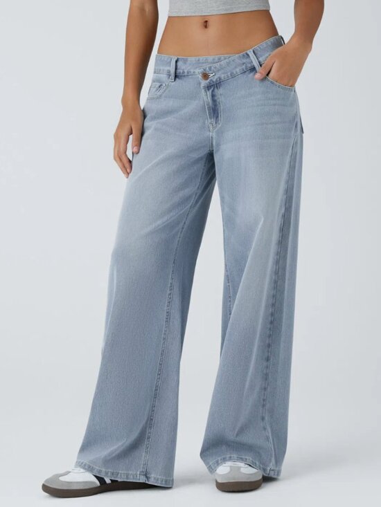 HALARA Denim - Halara Flex™ Asymmetric Stretch Baggy Wide Leg Jeans Size Large NWT